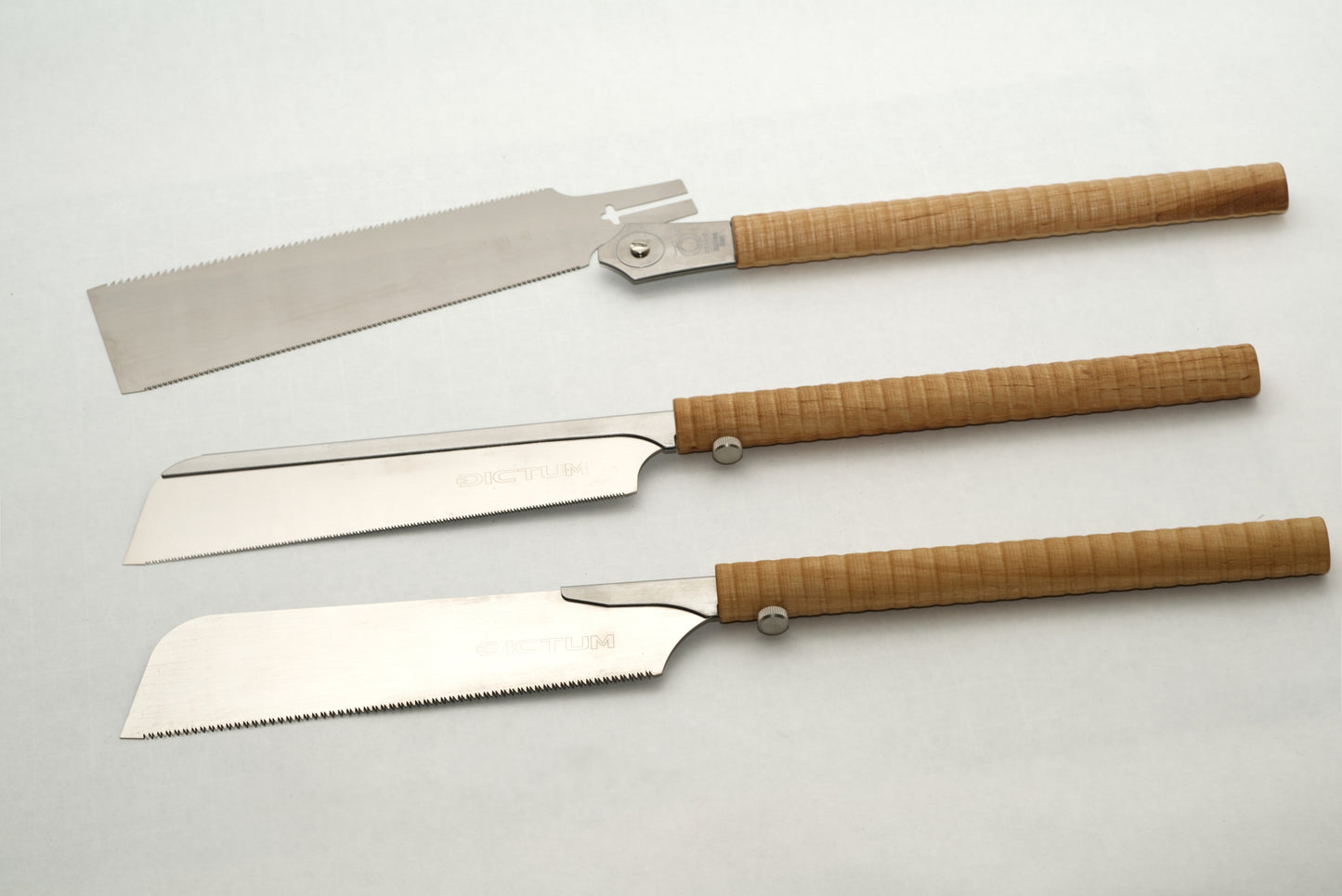 DICTUM japāņu zāģu komplekts, 3 zāģi, ar koka rokturiem