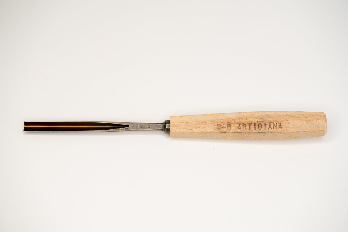 B&B ARTIGIANA taisnais 12. profila V veida kokgriešanas kalts, 6 mm, BB12-6