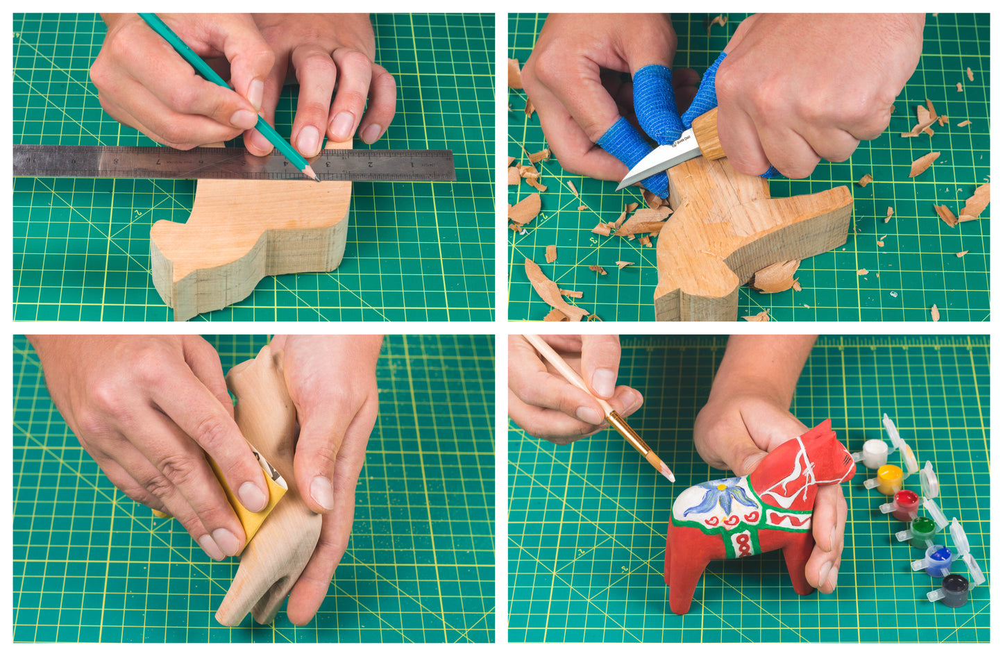 BEAVERCRAFT Dālarnas zirga figūras kokgriešanas komplekts iesācējiem DIY02